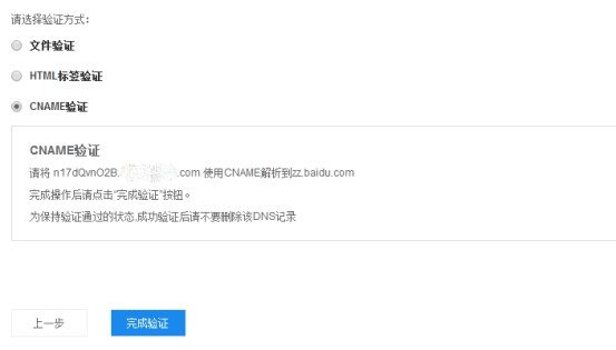 選擇CNAME驗證 選擇CNAME驗證